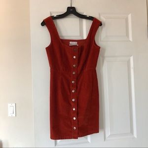 Urban Outfitters Rust Corduroy Button Dress